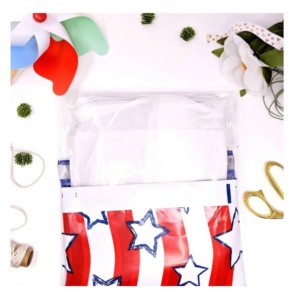 20 (10” x 13”) Patriotic Star and Stripe Poly Mailers Poly Bags